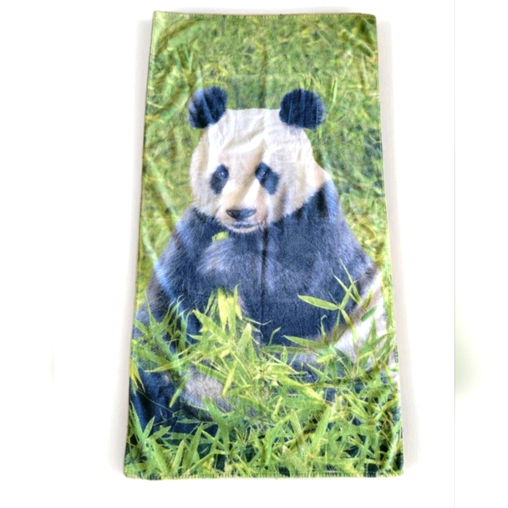 Vintage Terrisol Karsten Large Beach Bath Towel Panda Bear Bamboo 100% Cotton